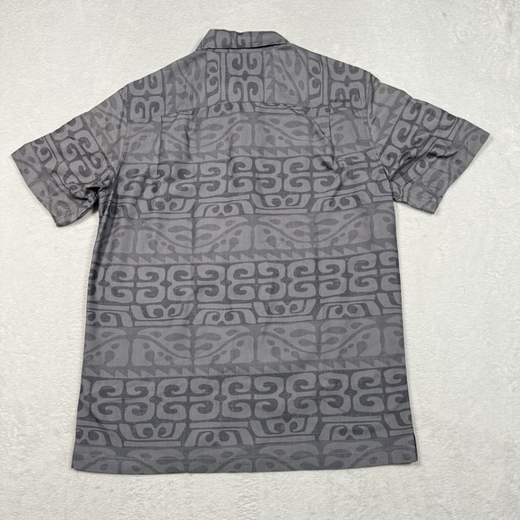 Quick Silver Waterman Collection Shirt Mens Medium Gray All‎ Over Print Camp - Picture 5 of 9